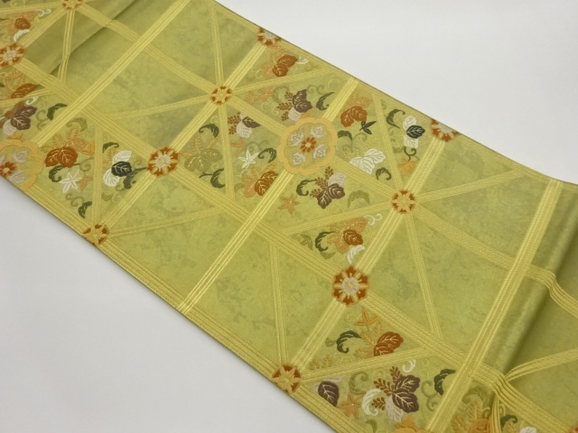 JAPANESE FUKURO OBI / WOVEN PAULOWNIA ARABESQUE